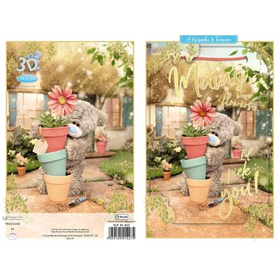 Bear With Stack Of Plant Pots To Mum Mother's Day 3D Keepsake Card