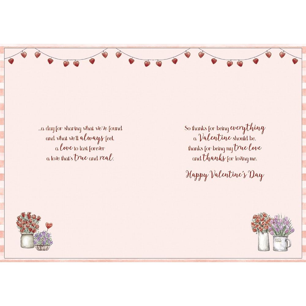 Flower Stall with Heartfelt Message Wife Valentine's Day Card