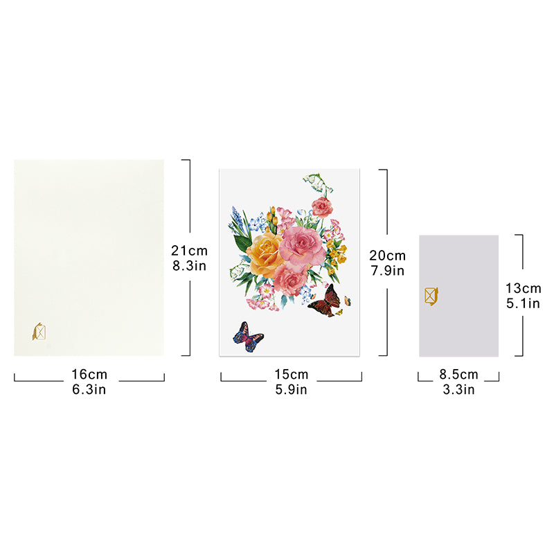 Wings of Joy Butterfly & Flower 3D Pop Up Greeting Card - Anniversary Mother's Valentine's Day