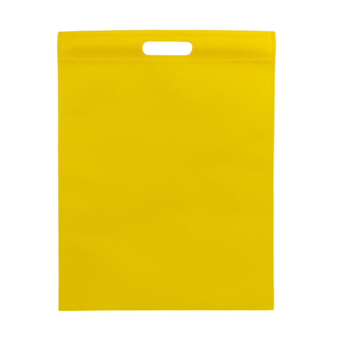 Pack of 50 Yellow Coloured 35x25cm Non-Woven Patch Handle Bags