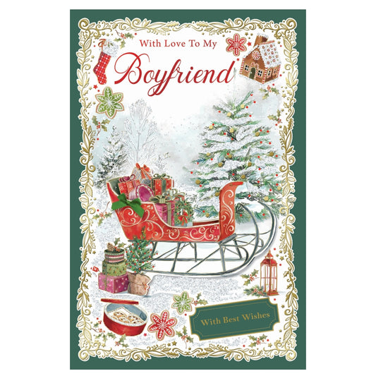 With Love to My Boyfriend With Best Wishes Christmas Card