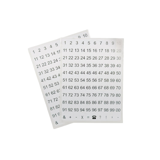 Pack of 1320 White on Black 8x10mm 1-99 Numbers Self-Adhesive Labels