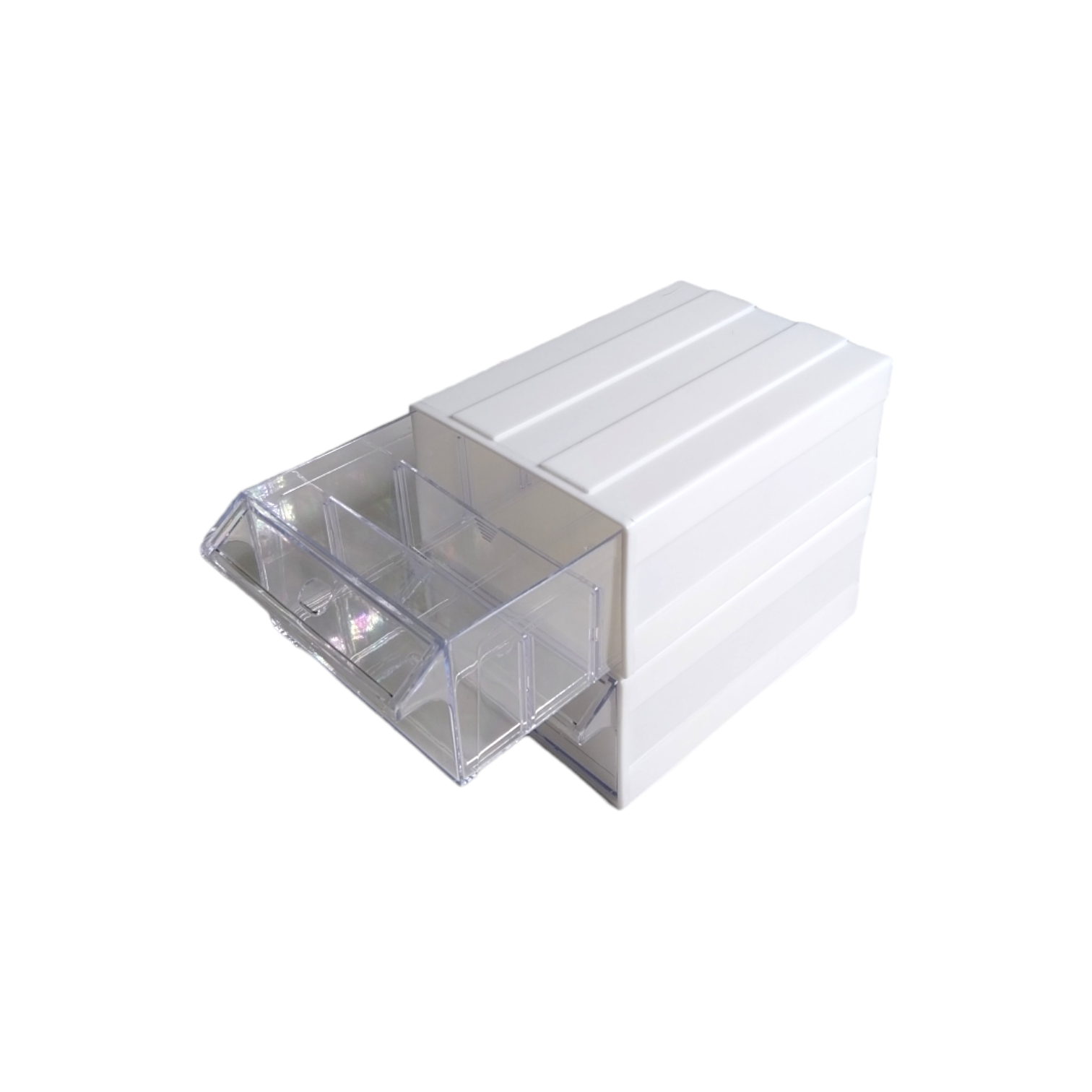 White Stackable Plastic Storage Drawers L203xW135xH79mm with Removable ...