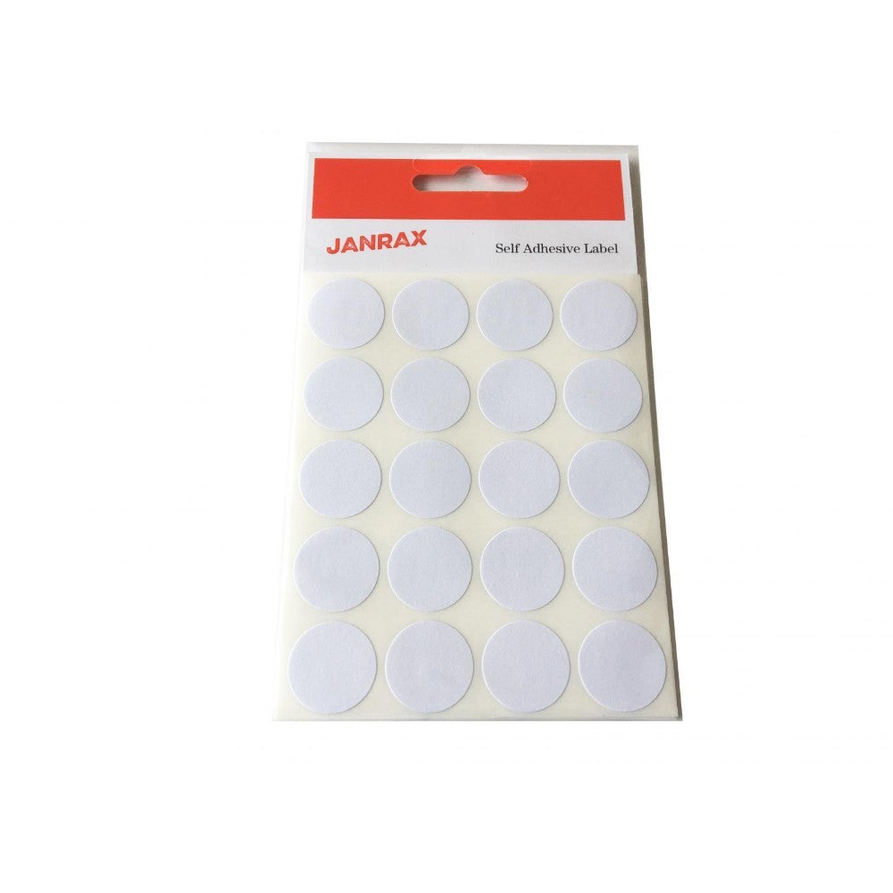 Pack of 140 White 19mm Round Labels - Stickers