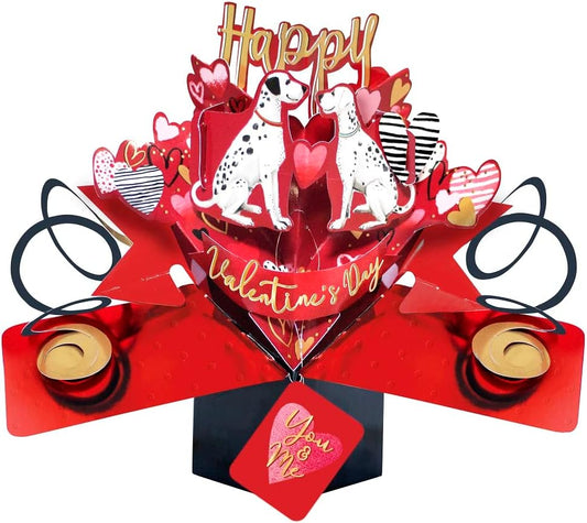 3D Pop Up You & Me Dalmatians Happy Valentine's Day Card