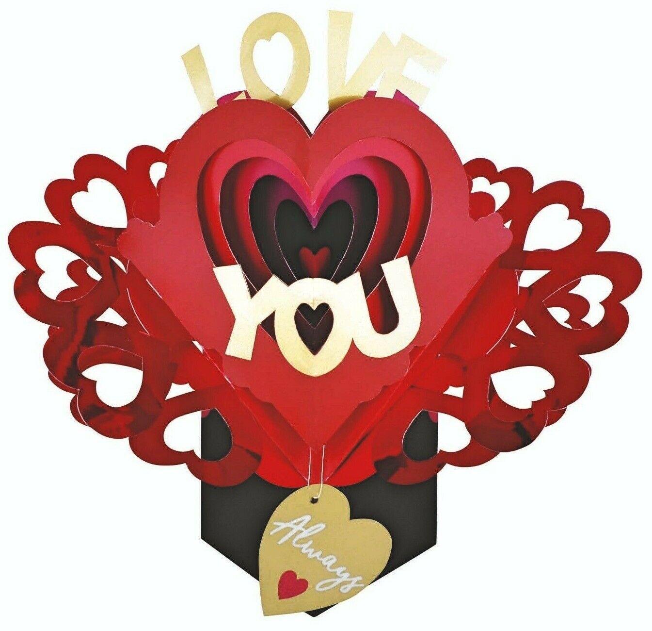Second Nature Valentine's Day Pop Up Card with 'Love You'