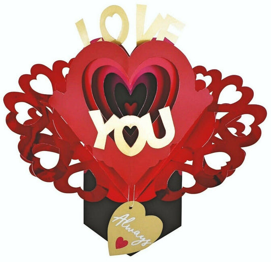 Second Nature Valentine's Day Pop Up Card with 'Love You'