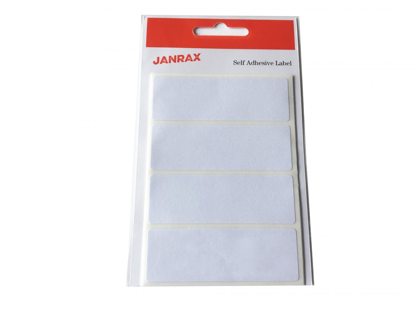 Pack of 28 White 25x75mm Rectangular Labels - Adhesive Stickers