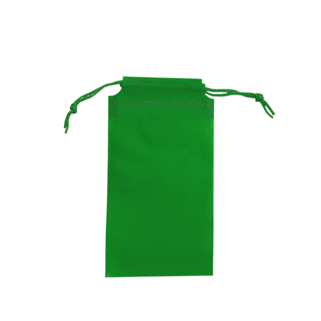 Pack of 50 Dark Green Coloured 19x10cm Non-Woven Drawstring Bags