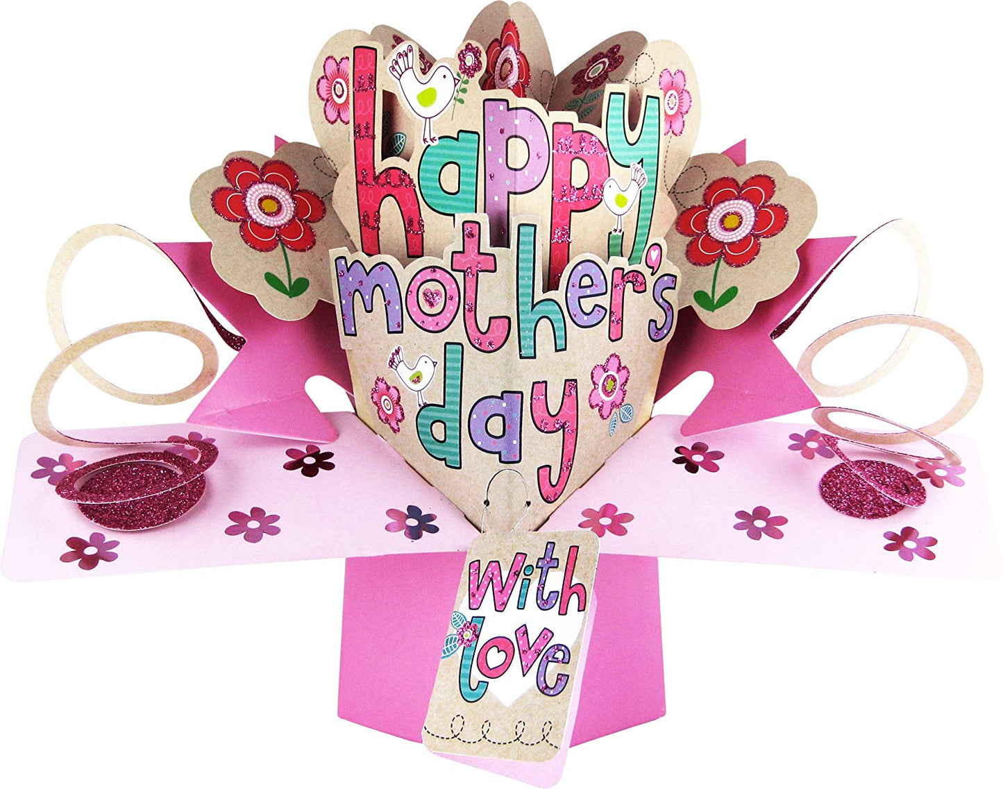Pink Floral Unique 3D Mother's Day Pop Up Card