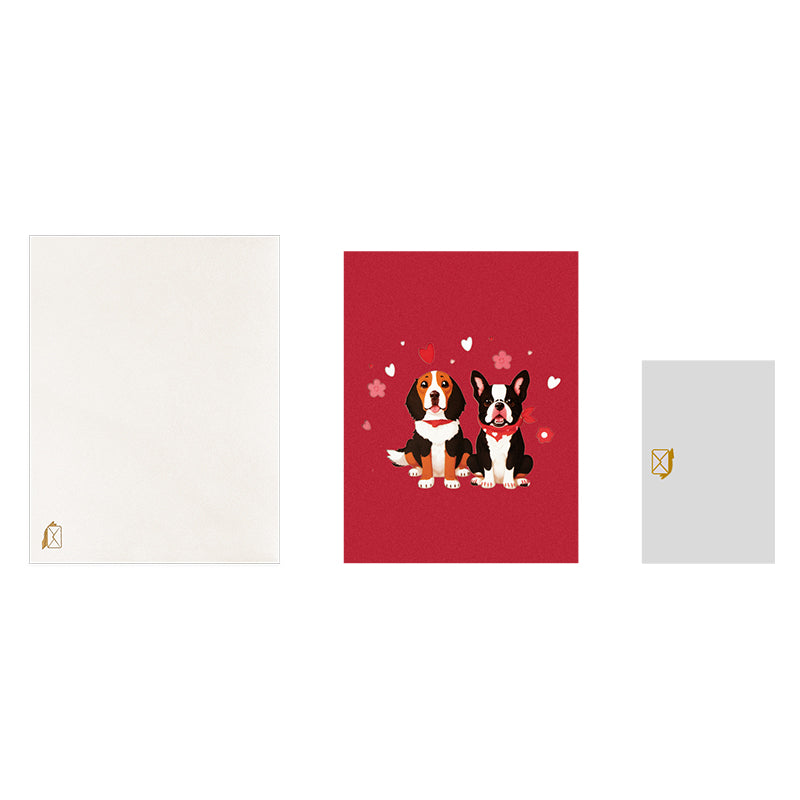 Two Puppy Dogs 3D Pop Up Greeting Card