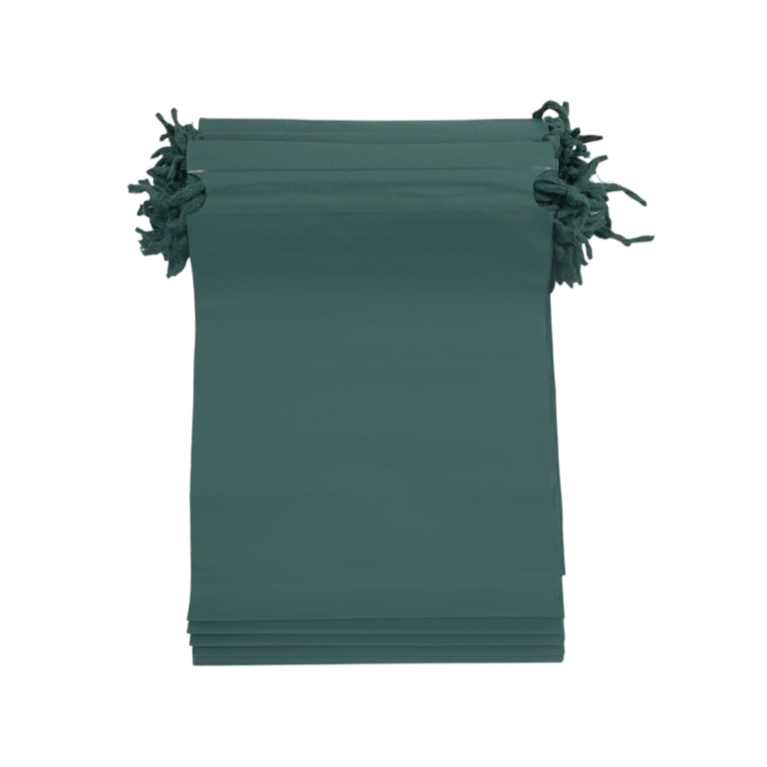 Pack of 25 Green Coloured 21x29cm PEVA Frosted Drawstring Bags
