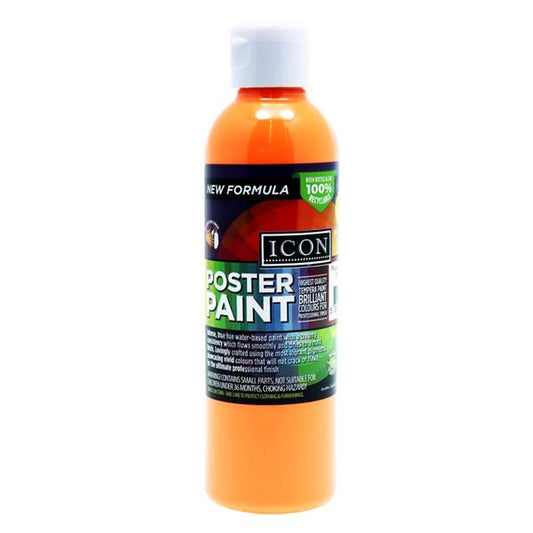 300ml Fizzy Orange Fluorescent Poster Paint by Icon Art