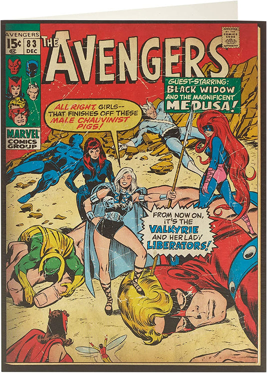 Avengers Vintage Comic Book Blank Birthday Card