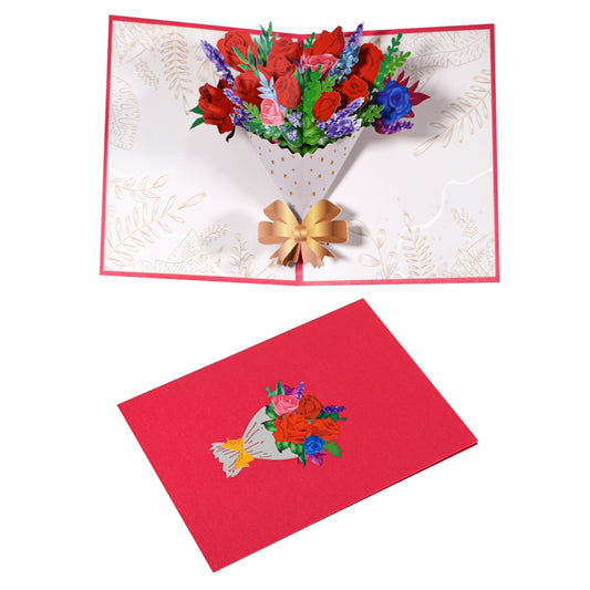 Lavender & Roses Elegant Bouquet Pop Up Greeting Card - Mother's Day Anniversary Birthday