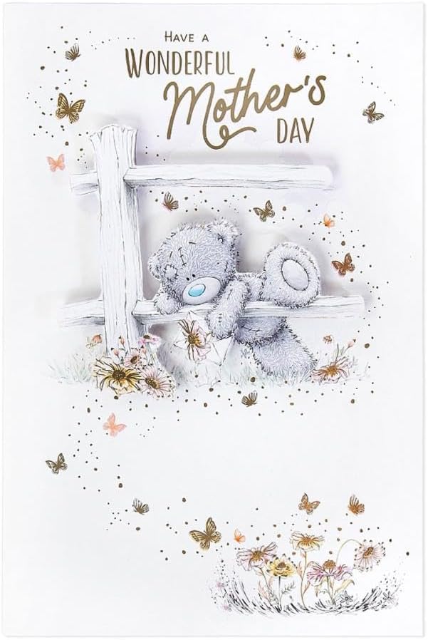 Bear Climbing Fence With Envelope Wonderful Mum Luxury Handmade Mother's Day Card