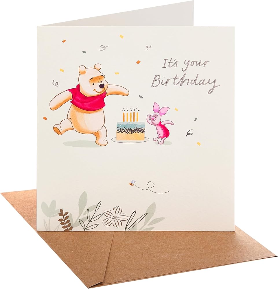 Disney Winnie The Pooh Cake Design Birthday Card