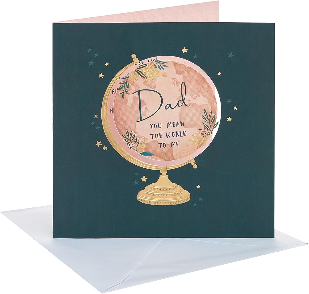 Globe Design For Dad Father's Day Card