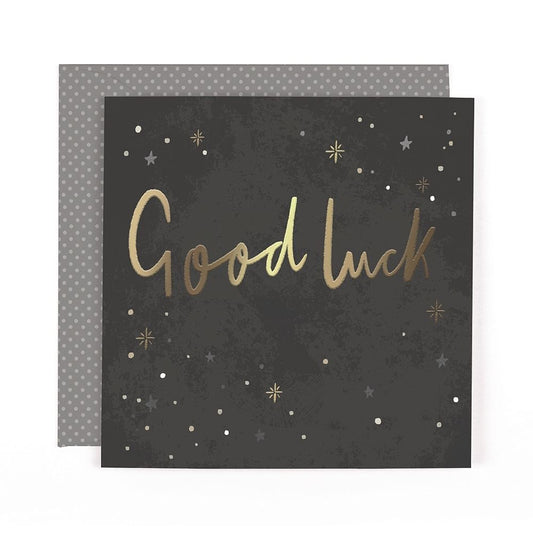 Contemporary Luxury Foiled Design Good Luck Card
