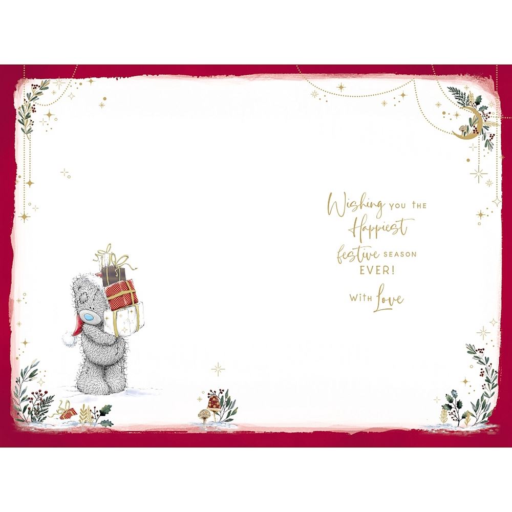 Bear Stacking Presents To A Wonderful Granddaughter Christmas Card