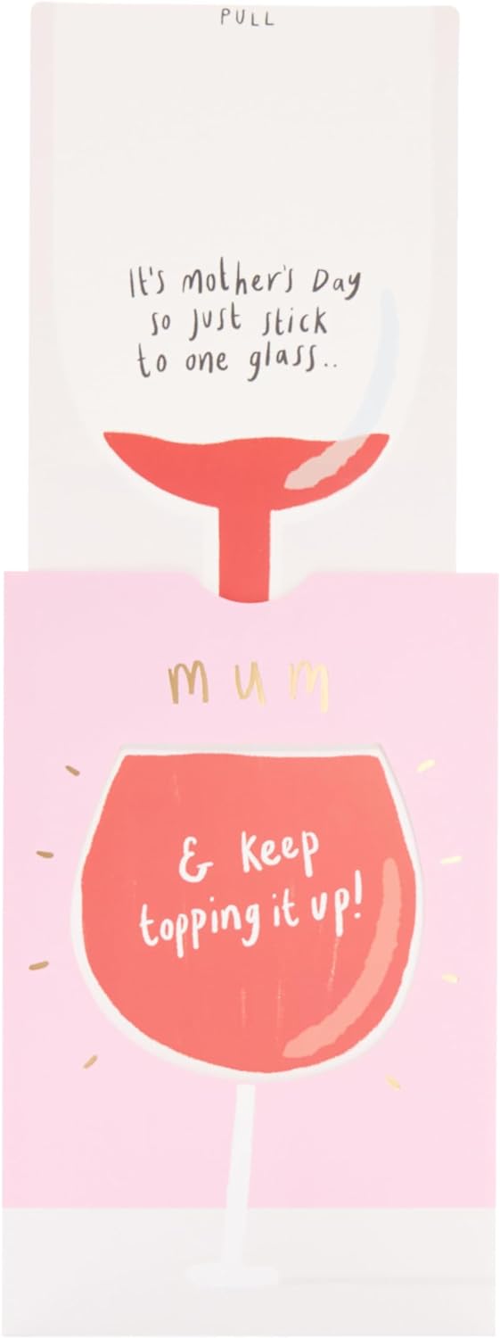 Interactive Wine Glass Design Mother's Day Card