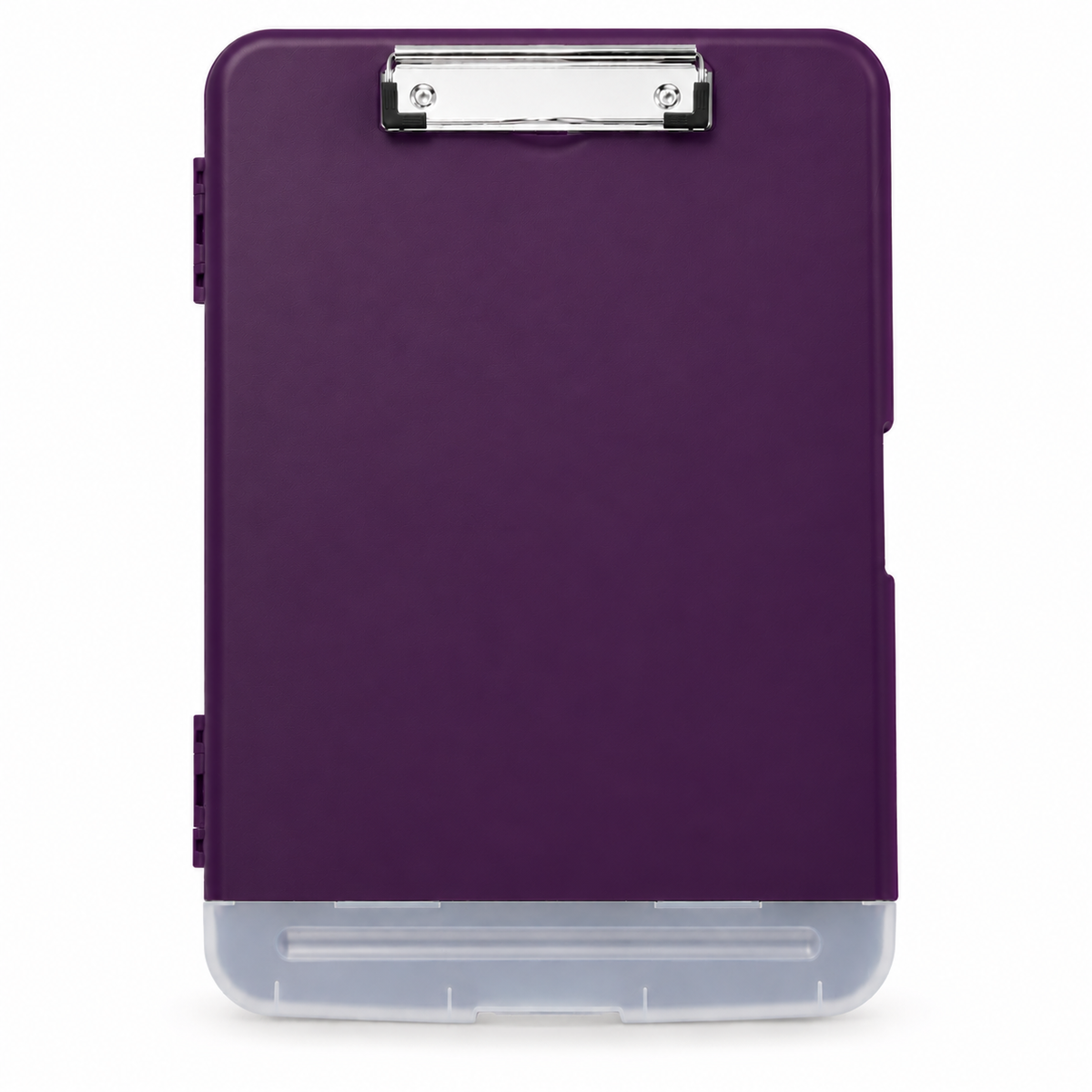 A4 Purple Plastic Clipboard Box File With Pencil Holder - Storage Filing Case