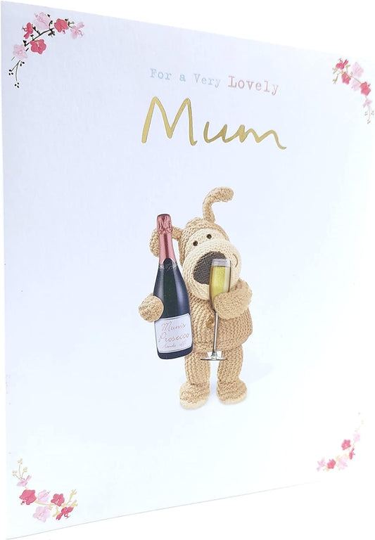 For A Lovely Mum Boofle With Champagne Design Mother's Day Card