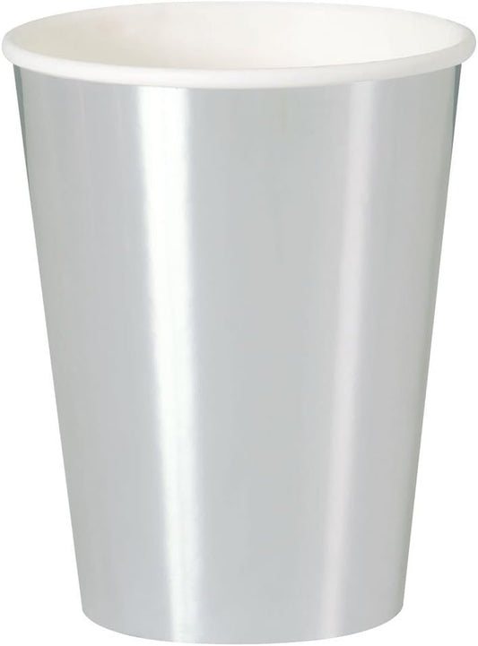 Pack of 8 Silver Foil Board 2oz Paper Cups