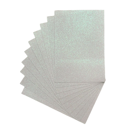 Pack of 50 A4 White Glitter EVA Foam Sheets