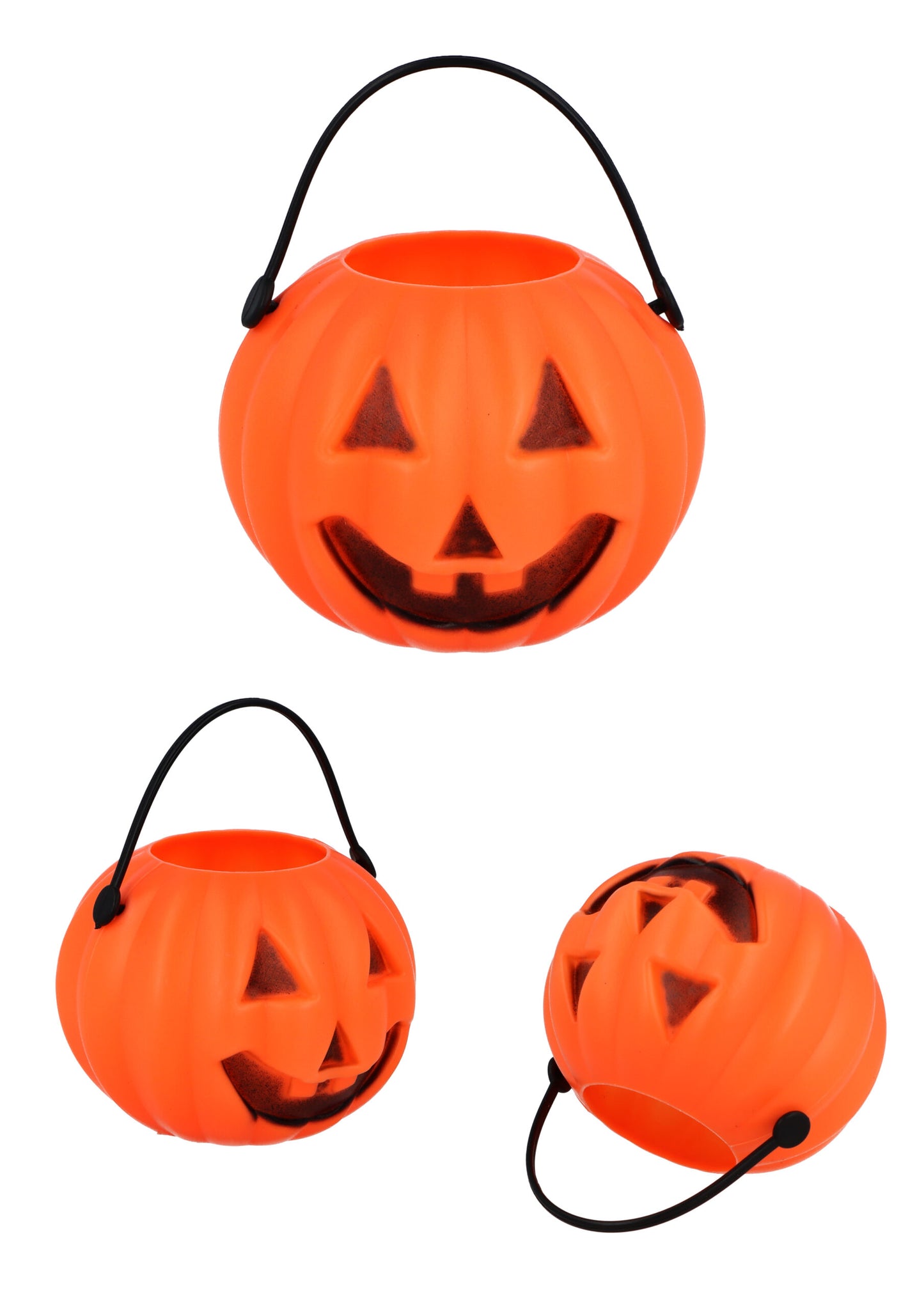 Pack of 12 Halloween Pumpkin Treat Buckets 6.5cm x 5.5cm