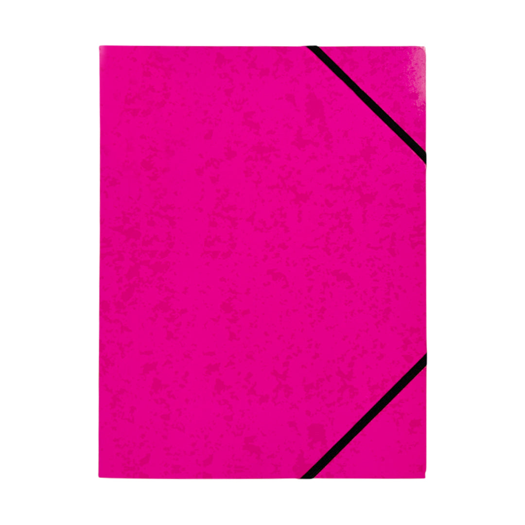 A4 Pink Card 3 Flap Folder With Elastic Closure