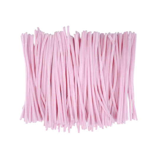 Pack of 250 Pastel Pink Coloured Pipe Cleaners 30cm x 6mm Craft Chenille Stems