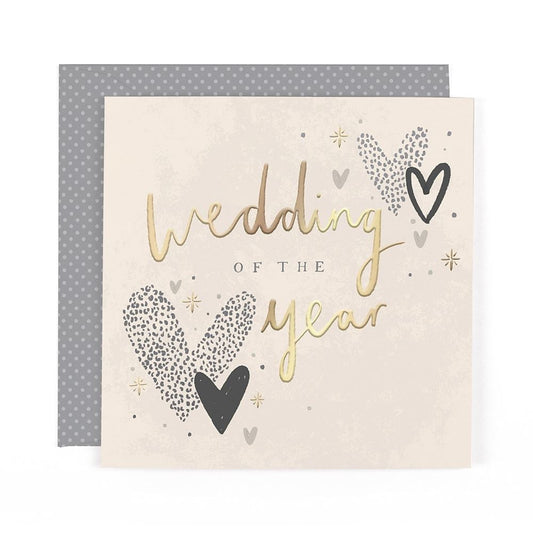 Heart Design Contemporary Luxury Foiled Wedding Congratulations Card