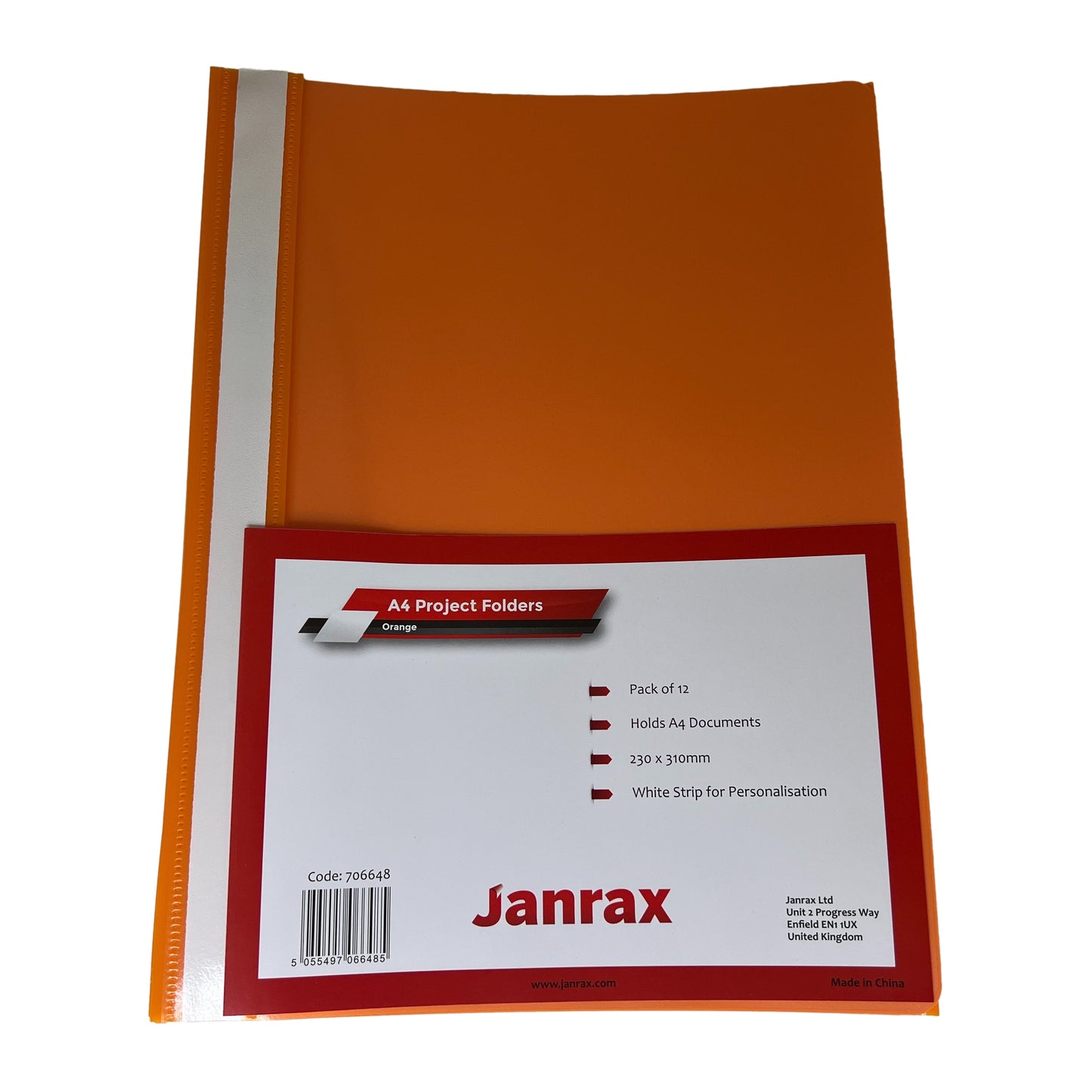 Pack of 60 Orange A4 Project Folders by Janrax