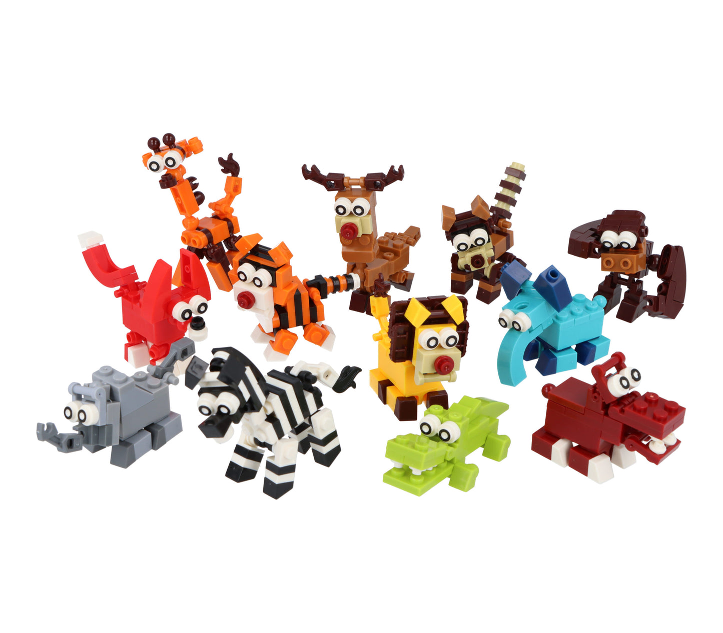 Jungle Animal Lego Block Kits - Mini Bricks Set Construction Toy Birthday Favours Loot Bag Fillers
