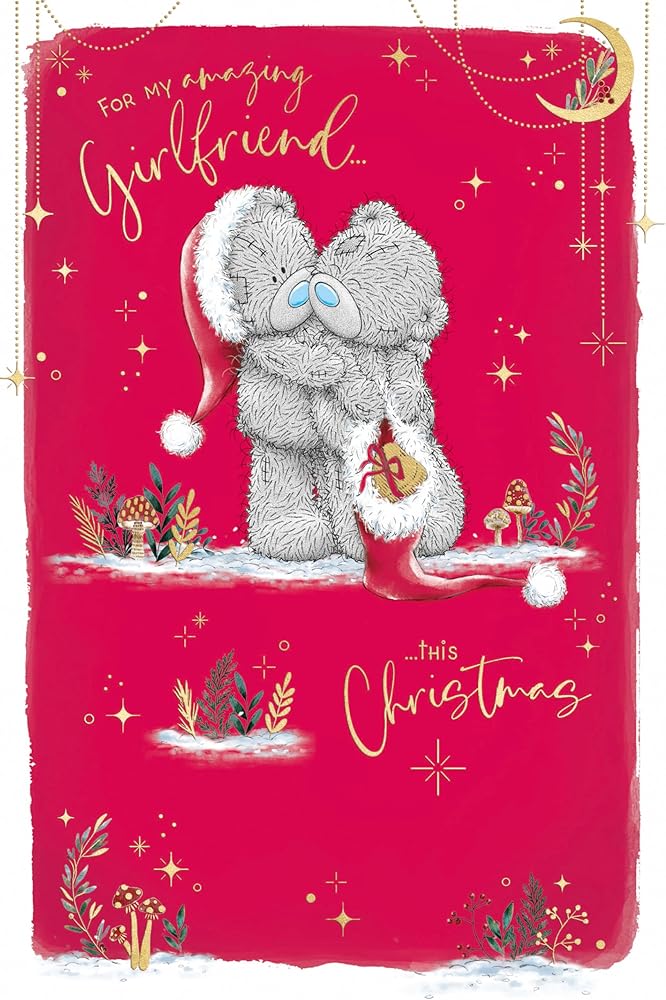 Bears Hugging Amazing Girlfriend Christmas Card