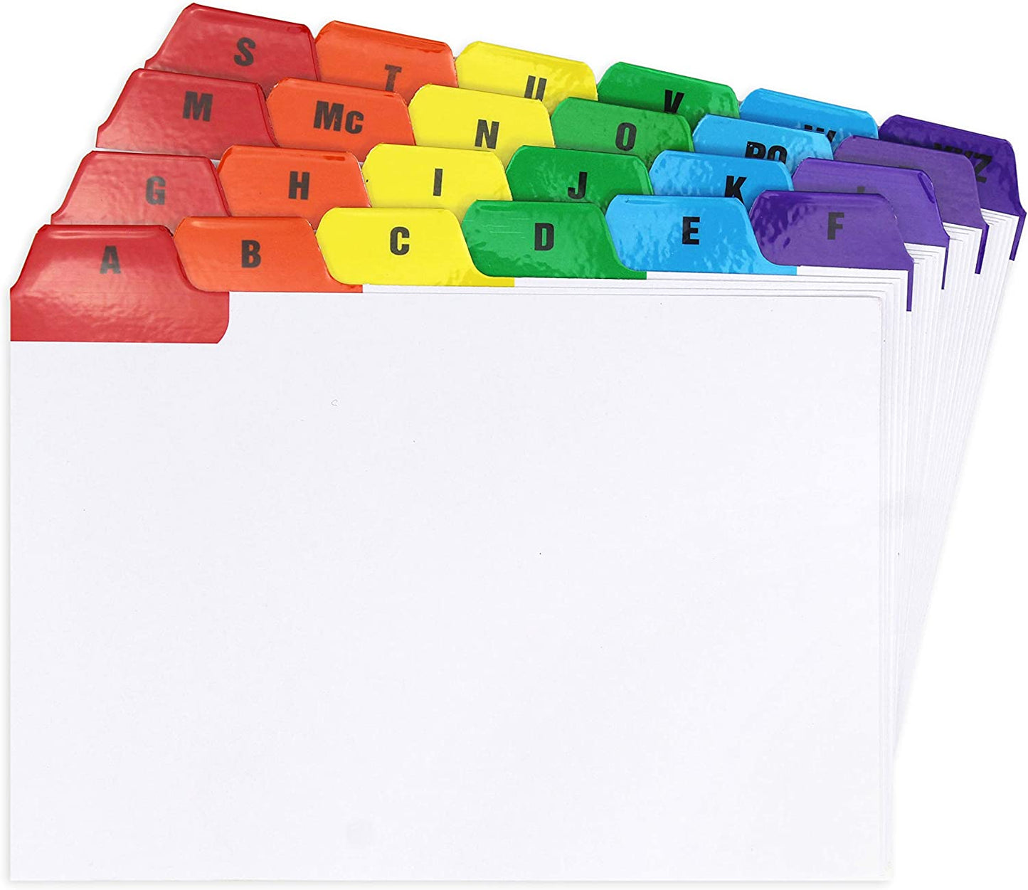 White Cards And Coloured Tab A-Z Guide Cards 152 x 102mm (6"x4")