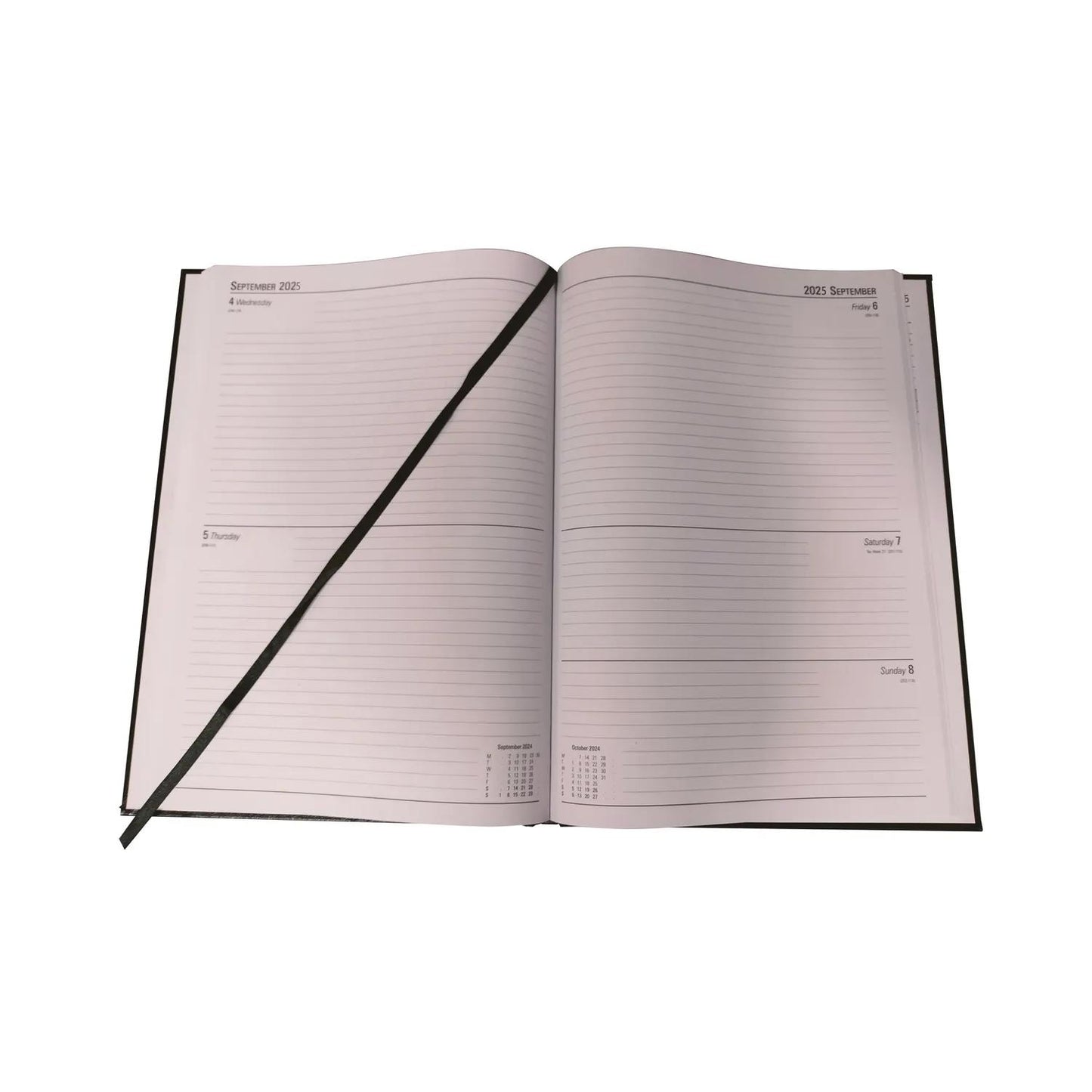Janrax 2025 A4 2 Pages Per Day Black Desk Diary