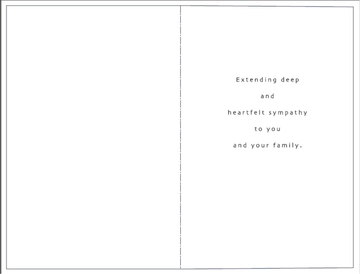 Sympathy Card Sorry for your Loss Card Condolences