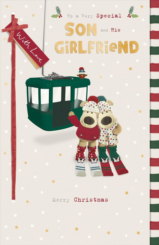 Boofle Next To Cable Car Son & Girlfriend Christmas Card