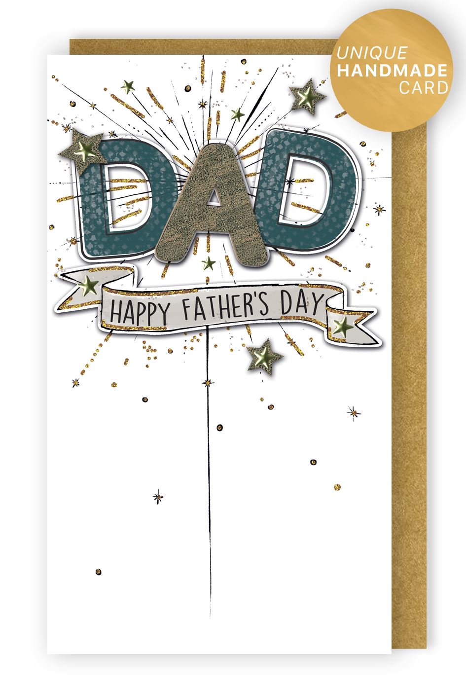 Fireworks Design Dad Embellished Hand-finished Father's Day Card