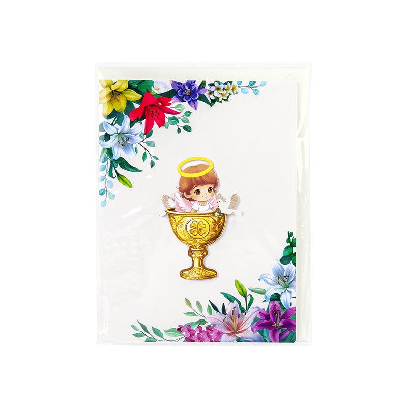Blessed Beginnings Girl’s Baptism Pop Up Card