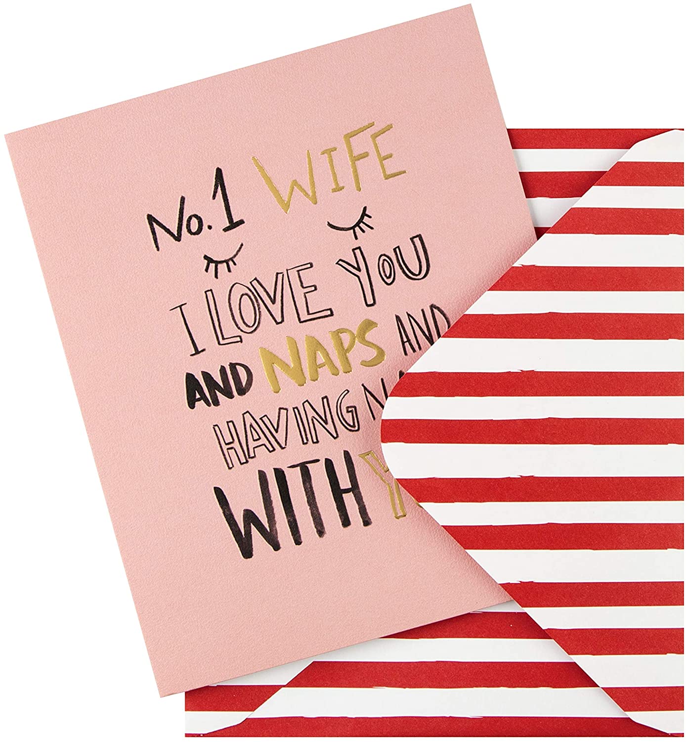 For Wife Embossed Text Design Valentine's Day Card