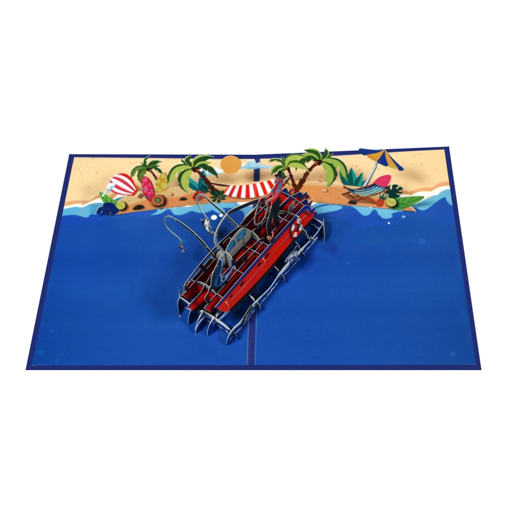 Fishing Scene 3D Pop Up Greeting Card