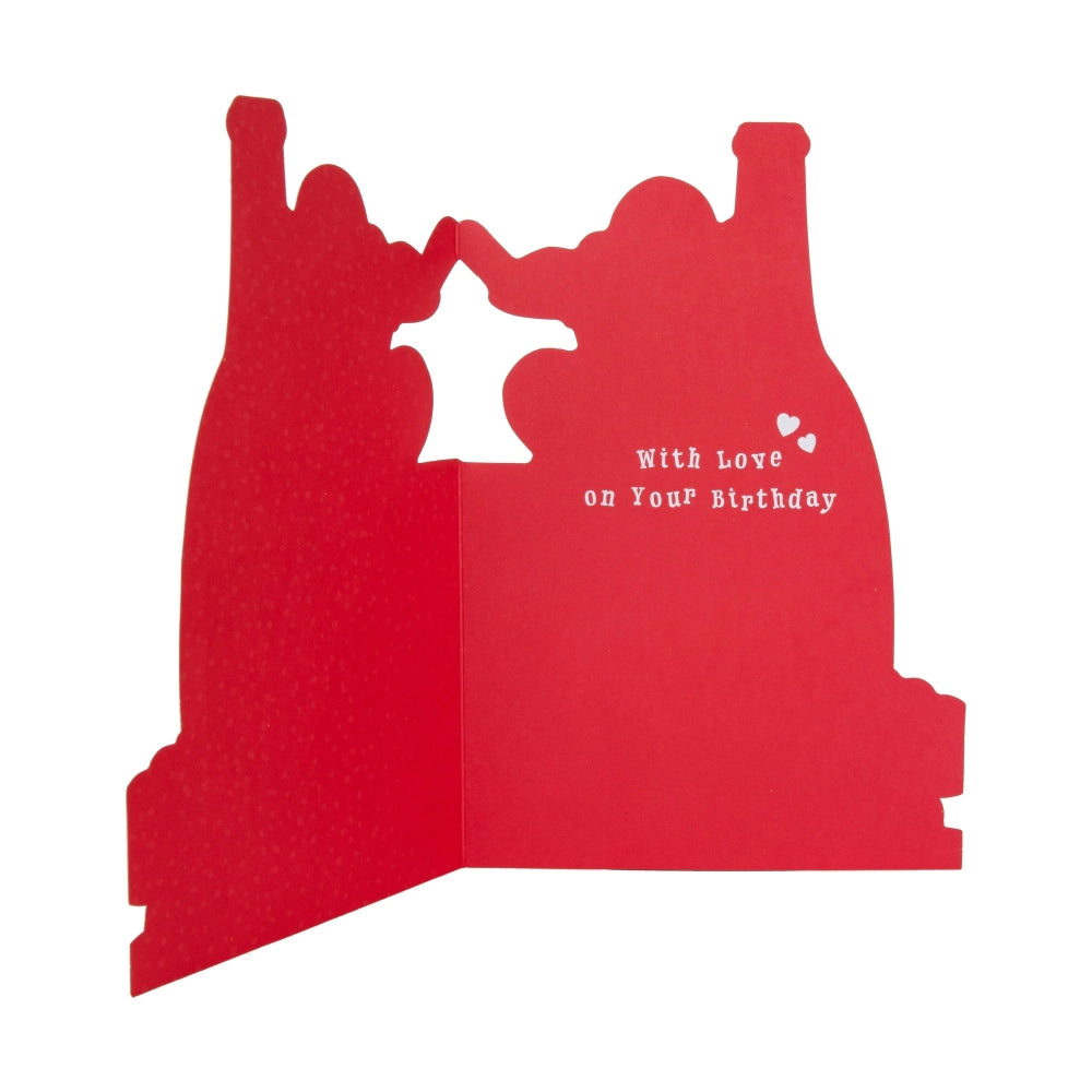 Pink Champagne Bottle Design Wife Birthday Card