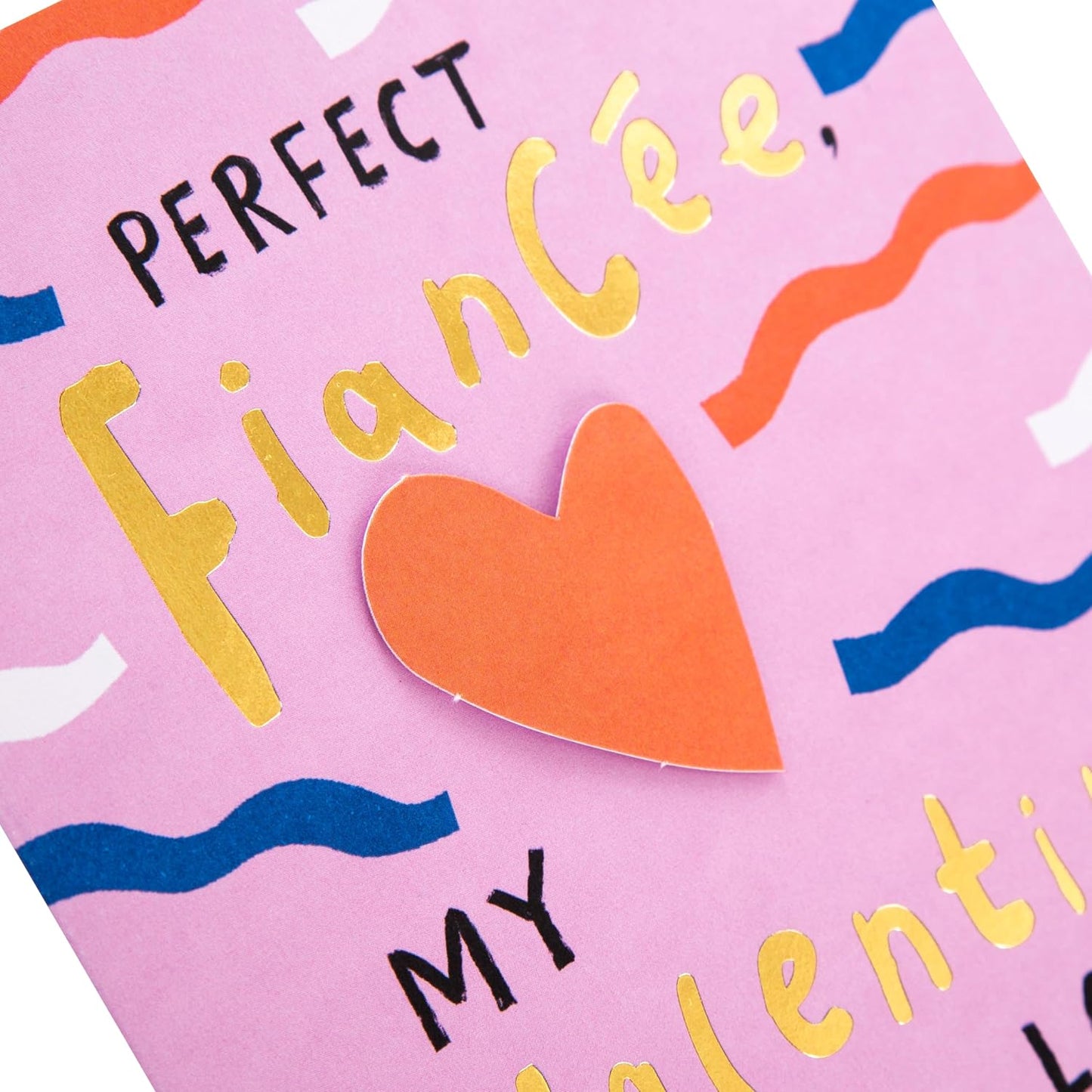  Pink Perfect Love Design Fiancée Valentine's Card