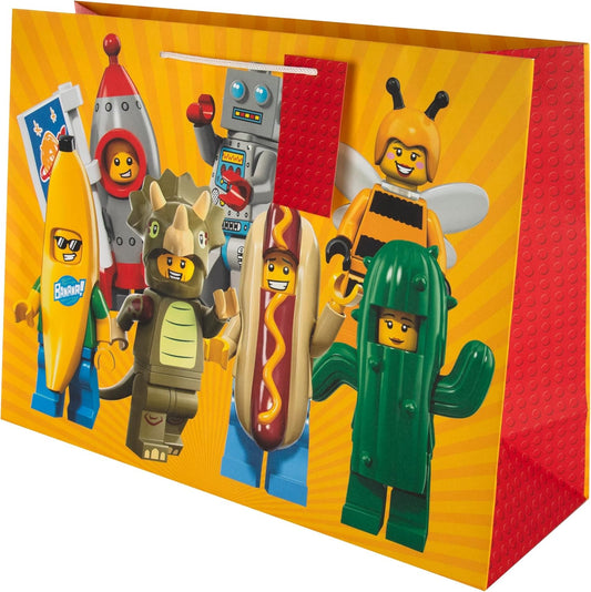 LEGO Mini Figure Icons Extra Large Gift Bag With Matching Gift Tag