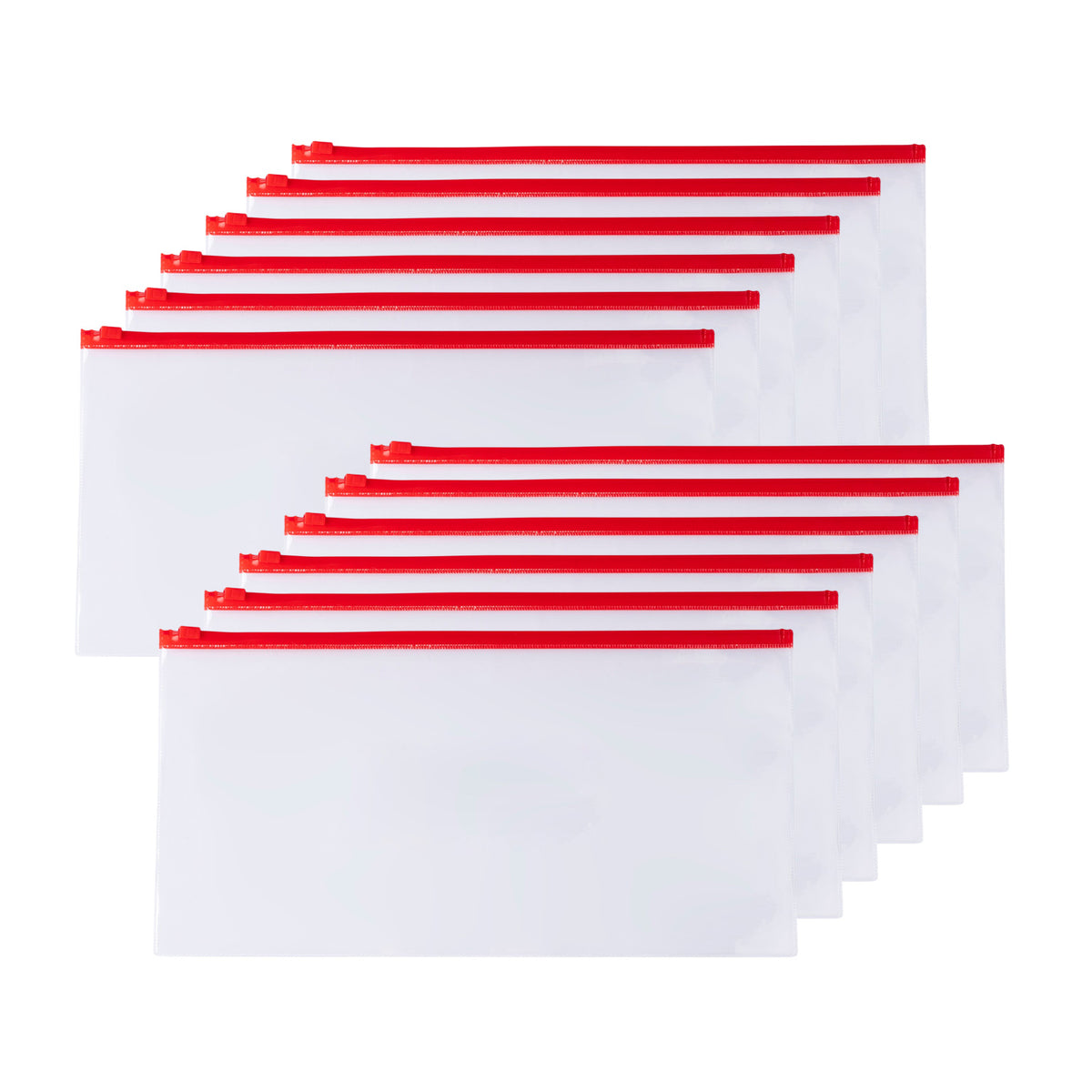 Pack of 12 DL Red Zip Zippy Bags
