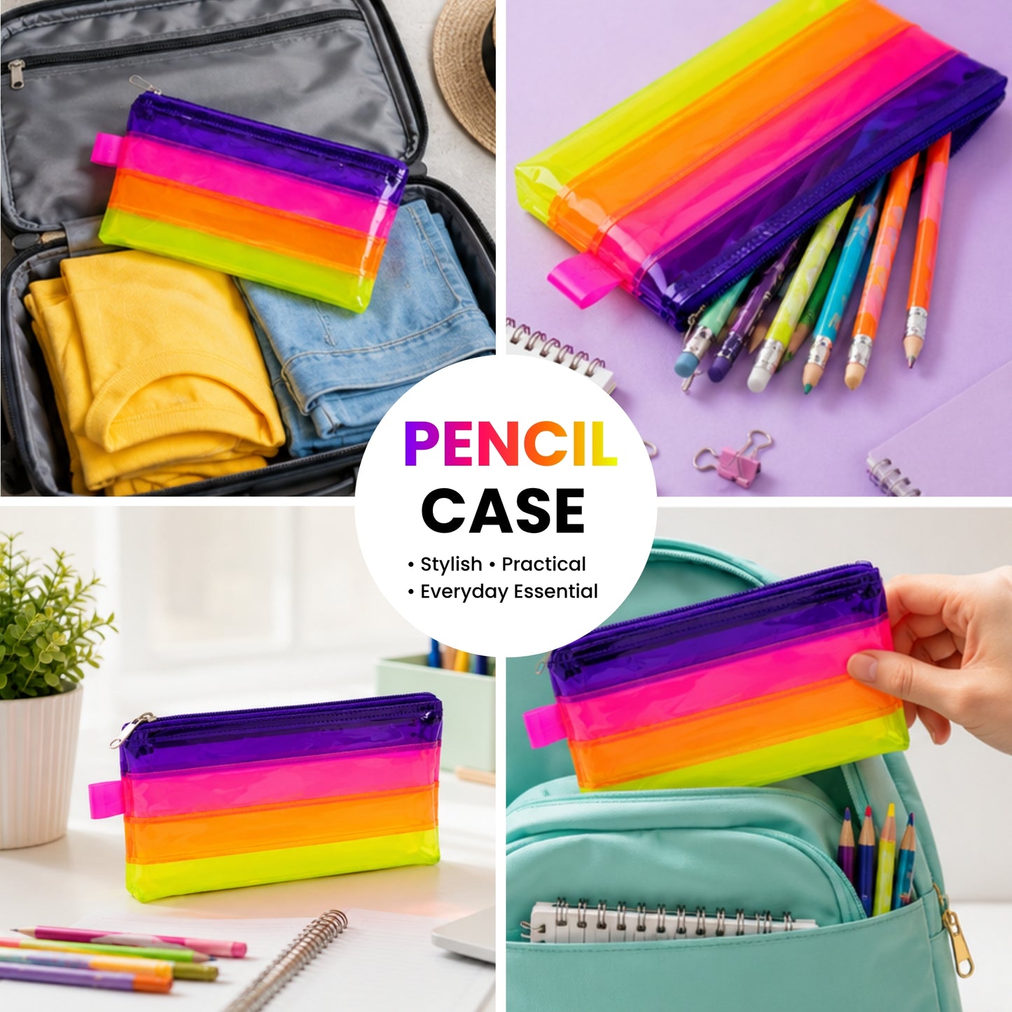 DL Rainbow Coloured Rainbow Pencil Case