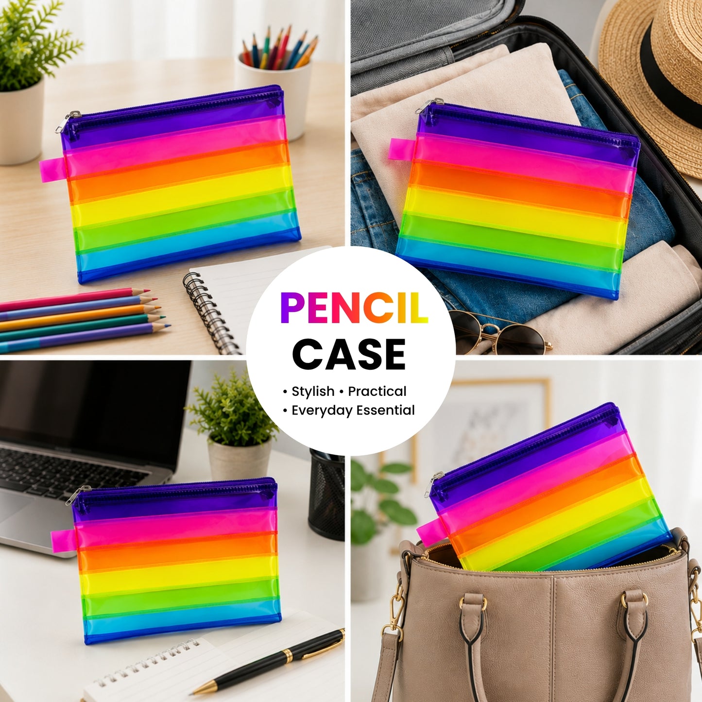 A5 Rainbow Coloured Rainbow Pencil Case